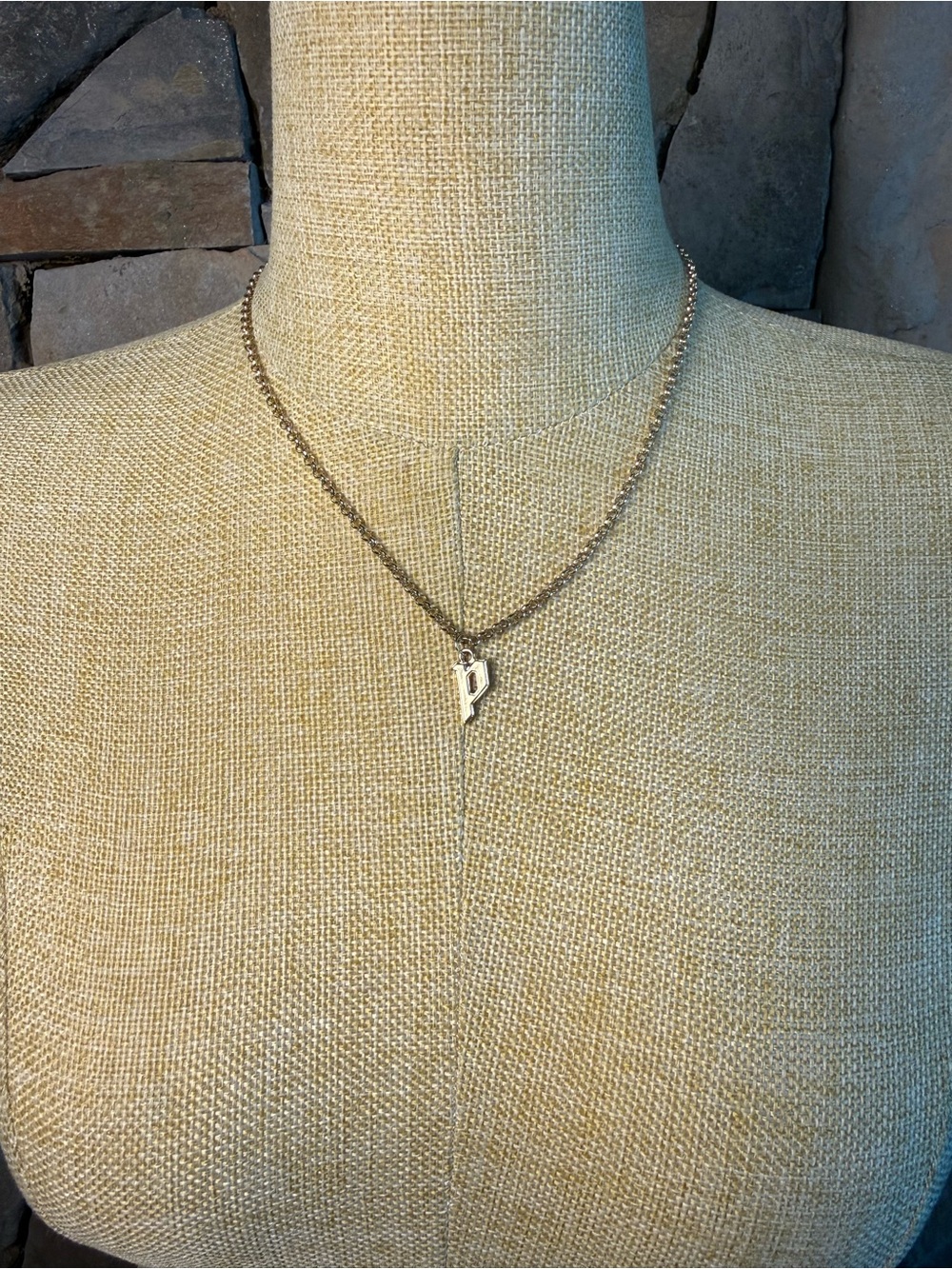 New🌟”P” Anthropologie-Gold Initial Pendant Necklace